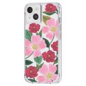 Rifle Paper Clear - Etui iPhone 14 zdobione złotem (Rose Garden)