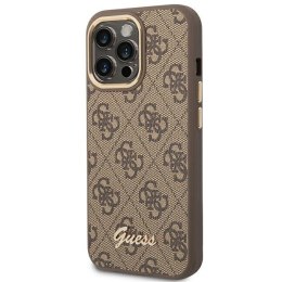 Guess 4G Metal Camera Outline Case - Etui iPhone 14 Pro (Brązowy)