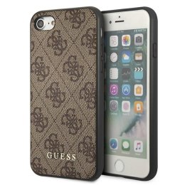 Guess 4G Metal Gold Logo - Etui iPhone SE 2022 / SE 2020 / 8 / 7 (brązowy)