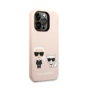 Karl Lagerfeld Liquid Silicone Karl & Choupette MagSafe - Etui iPhone 14 Pro (różowy)