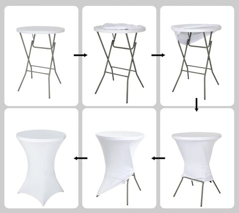 Pokrowiec stolika koktajlowego 80 cm biały