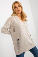 Sweter Kardigan Model LC-SW-8042.04X Beige - Rue Paris Rue Paris