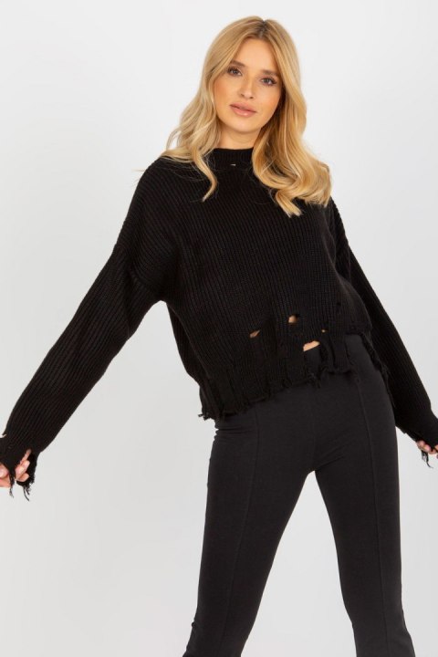 Sweter Damski Model LC-SW-0373.95P Black - Rue Paris Rue Paris