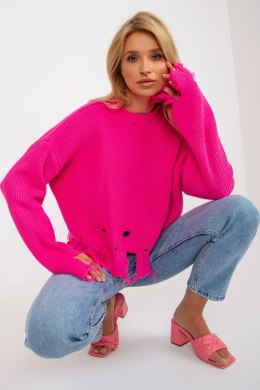 Sweter Damski Model LC-SW-0373.95P Fluo Pink - Rue Paris Rue Paris