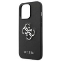 Guess Saffiano 4G Big Silver Logo - Etui iPhone 13 Pro (czarny)