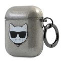 Karl Lagerfeld Choupette Head Glitter - Etui Airpods (czarny)