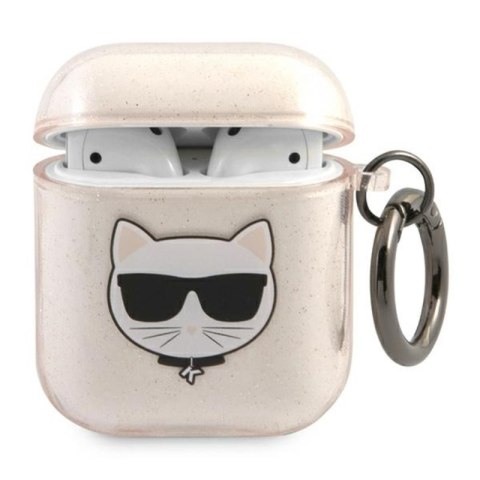 Karl Lagerfeld Choupette Head Glitter - Etui Airpods (złoty)