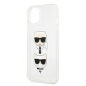 Karl Lagerfeld Glitter Karl & Choupette Head - Etui iPhone 13 mini (srebrny)