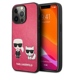 Karl Lagerfeld PU Leather Karl & Choupette Embossed - Etui iPhone 13 Pro (fuksja)