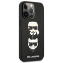 Karl Lagerfeld Saffiano Karl & Choupette Embossed Heads - Etui iPhone 13 Pro (czarny)