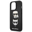 Karl Lagerfeld Saffiano Karl & Choupette Embossed Heads - Etui iPhone 13 Pro (czarny)