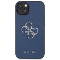 Guess Saffiano 4G Big Silver Logo - Etui iPhone 13 mini (niebieski)