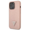 Guess Saffiano Triangle Logo Case - Etui iPhone 13 Pro (różowy)