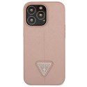 Guess Saffiano Triangle Logo Case - Etui iPhone 13 Pro (różowy)