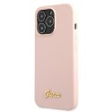 Guess Silicone Script MagSafe - Etui iPhone 13 Pro Max (różowy)