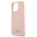 Guess Silicone Script MagSafe - Etui iPhone 13 Pro Max (różowy)