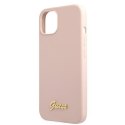 Guess Silicone Script MagSafe - Etui iPhone 13 (różowy)