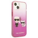 Karl Lagerfeld Gradient Ikonik Karl & Choupette - Etui iPhone 13 mini (różowy)