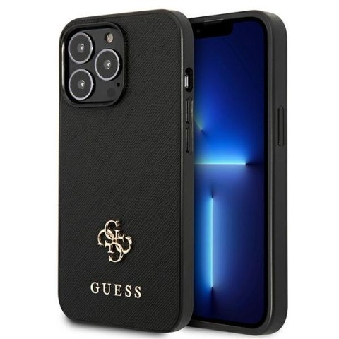 Guess Saffiano 4G Small Metal Logo - Etui iPhone 13 Pro (czarny)