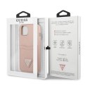 Guess Saffiano Double Card Triangle - Etui iPhone 13 (różowy)