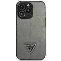 Guess Saffiano Triangle Logo Case - Etui iPhone 13 Pro Max (srebrny)