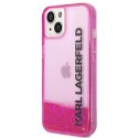 Karl Lagerfeld Liquid Glitter Translucent Elongated Logo Case - Etui iPhone 14 Plus (różowy)