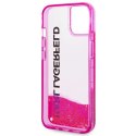 Karl Lagerfeld Liquid Glitter Translucent Elongated Logo Case - Etui iPhone 14 Plus (różowy)