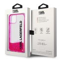 Karl Lagerfeld Liquid Glitter Translucent Elongated Logo Case - Etui iPhone 14 Plus (różowy)