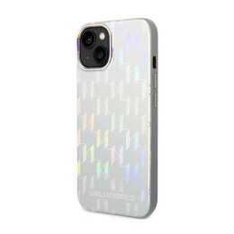 Karl Lagerfeld Monogram Iridescent - Etui iPhone 14 Plus (srebrny)