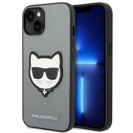 Karl Lagerfeld Saffiano Choupette Head Patch Case - Etui iPhone 14 (srebrny)