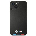 BMW Leather Hot Stamp Tricolor - Etui iPhone 14 Plus (Czarny)