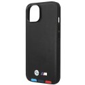 BMW Leather Hot Stamp Tricolor - Etui iPhone 14 Plus (Czarny)