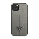 Guess Saffiano Triangle Logo Case - Etui iPhone 14 Plus (srebrny)