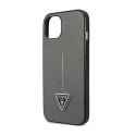 Guess Saffiano Triangle Logo Case - Etui iPhone 14 Plus (srebrny)