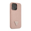 Guess Saffiano Triangle Logo Case - Etui iPhone 14 Pro Max (różowy)