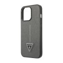 Guess Saffiano Triangle Logo Case - Etui iPhone 14 Pro Max (srebrny)