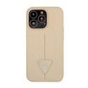 Guess Saffiano Triangle Logo Case - Etui iPhone 14 Pro (beżowy)