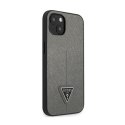 Guess Saffiano Triangle Logo Case - Etui iPhone 14 (srebrny)