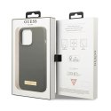 Guess Silicone Logo Plate MagSafe - Etui iPhone 13 Pro Max (szary)