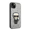 Karl Lagerfeld Glitter Flakes Ikonik - Etui iPhone 14 (srebrny)