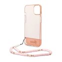 Guess Translucent Pearl Strap - Etui iPhone 14 Plus (różowy)