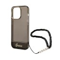 Guess Translucent Pearl Strap - Etui iPhone 14 Pro Max (czarny)