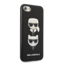 Karl Lagerfeld Saffiano Karl & Choupette Heads - Etui iPhone SE 2022 / SE 2020 / 8 / 7 (czarny)