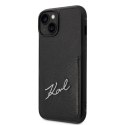 Karl Lagerfeld Signature Logo Cardslot - Etui iPhone 14 Plus (czarny)