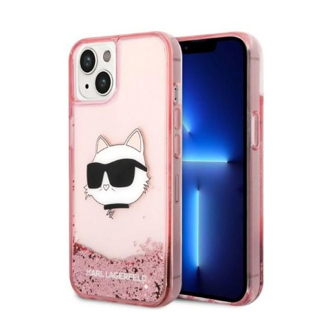 Karl Lagerfeld Liquid Glitter NFT Choupette Head - Etui iPhone 14 Plus (różowy)