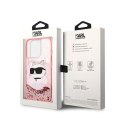 Karl Lagerfeld Liquid Glitter NFT Choupette Head - Etui iPhone 14 Pro Max (różowy)