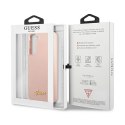 Guess Silicone Script Metal Logo - Etui Samsung Galaxy S23 (różowy)