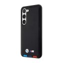 BMW Leather Hot Stamp Tricolor - Etui Samsung Galaxy S23 (czarny)