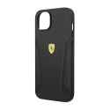 Ferrari Leather Stamp Sides - Etui iPhone 14 Plus (Czarny)