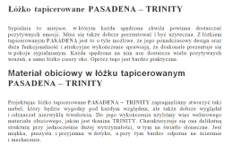 Łóżko tapicerowane PASADENA TRINITY (RÓŻNE KOLORY) 180x200 + Materac